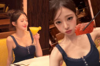 먹방에 진심인 IVE 장원영, 극세사 몸매 '여신 비주얼'