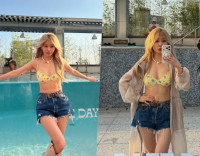 제아, 비키니 입은 골반 여신…'44세' 안 믿기는 탄탄 복근·건강미