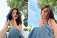 안유진, 청바지에 민소매 걸쳤을 뿐인데…청초·청순미 '폭발'