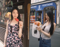 '조재현 딸' 조혜정, 과감한 넥라인에 싱그러운 자태…유럽에서 얼굴보다 큰 빵