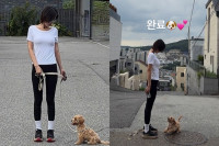 '42kg' 신지, 초슬림 레깅스핏 자랑하며 체력 단련 중…PT 받고 온몸 후들후들